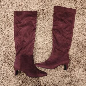 Elegant Burgundy Knee-High Women's Boots